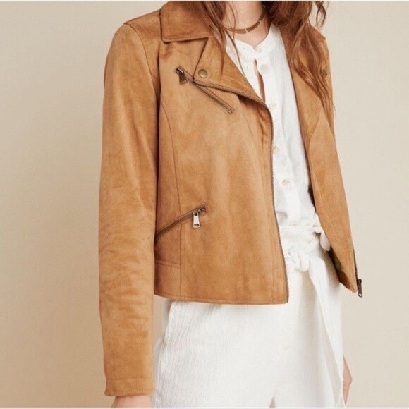 Anthropologie Jackets & Blazers - Anthropologie XL Suede Lucie Moto Jacket Brown Motorcycle Western Country Hippie